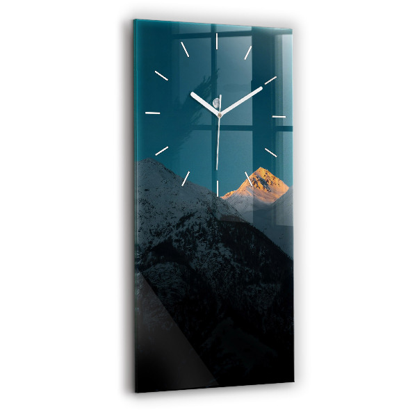 Vertikale Uhr mit motiv Sonnenuntergang in den Bergen