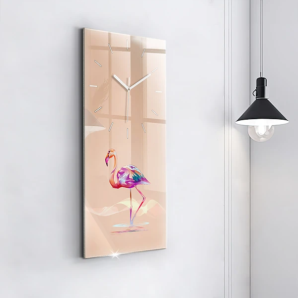 Vertikale Uhr Illustration eines Flamingos