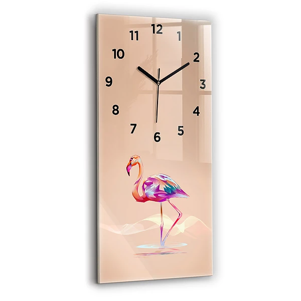Vertikale Uhr Illustration eines Flamingos