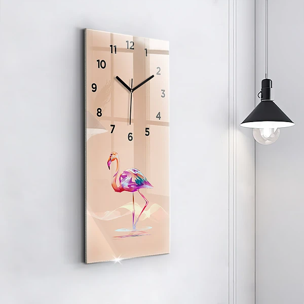 Vertikale Uhr Illustration eines Flamingos