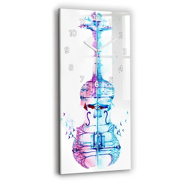 Vertikale Uhr mit motiv Cello Park See