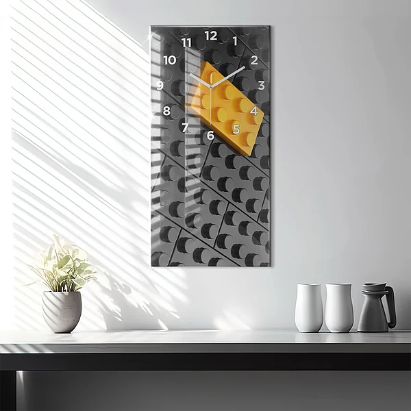 Vertikale Uhr mit motiv Bauklötze