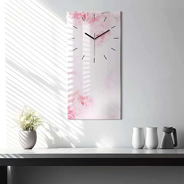 Vertikale Uhr mit motiv Blühende Blumen