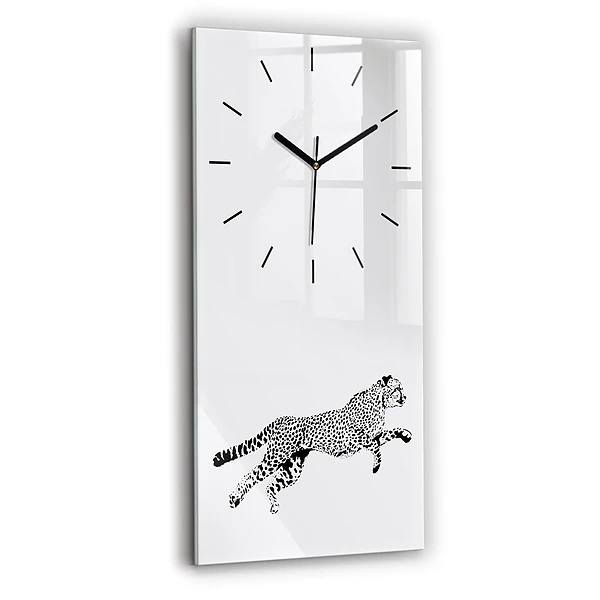 Vertikale Uhr mit motiv Silhouette eines Panthers