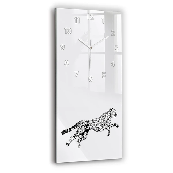 Vertikale Uhr mit motiv Silhouette eines Panthers