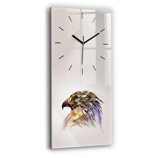 Vertikale Uhr mit motiv Raubvogel