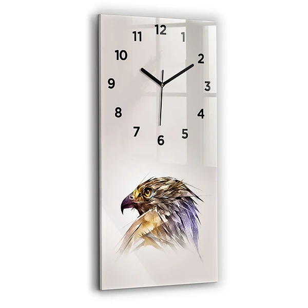 Vertikale Uhr mit motiv Raubvogel