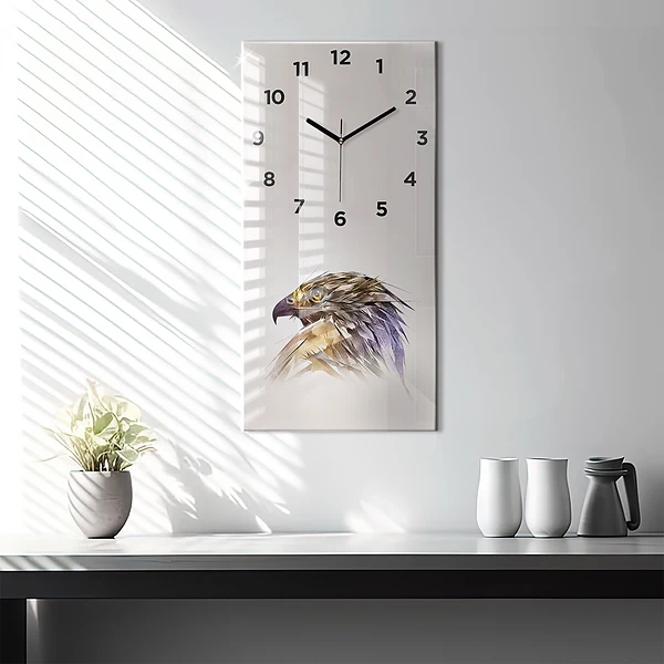 Vertikale Uhr mit motiv Raubvogel