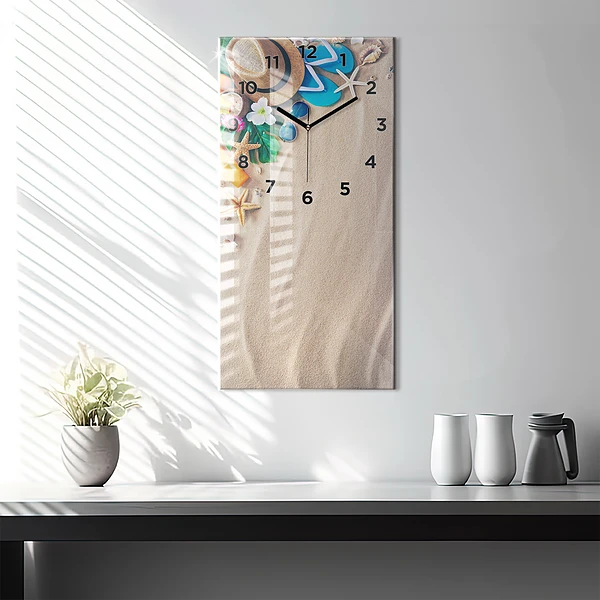 Vertikale Uhr mit motiv Urlaubs-Accessoires