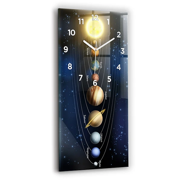 Vertikale Uhr mit motiv Sonnensystem