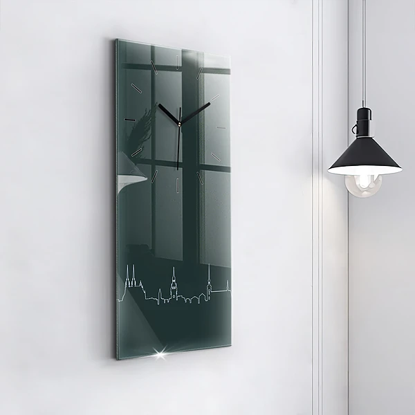 Vertikale Uhr mit motiv Line-art der Stadt Brünn