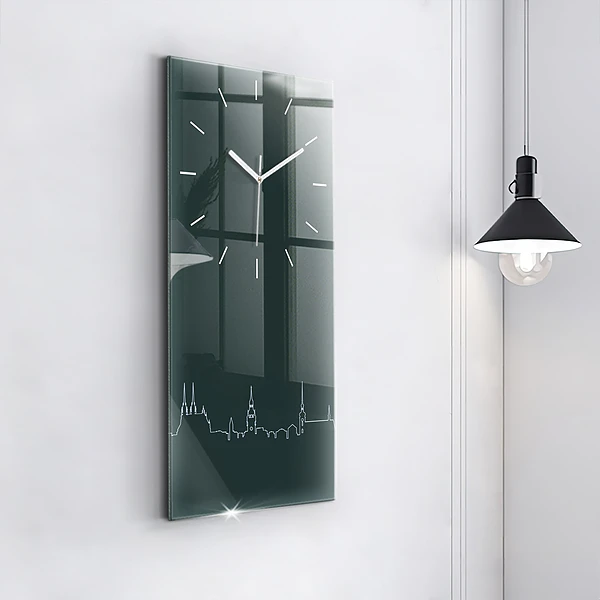 Vertikale Uhr mit motiv Line-art der Stadt Brünn