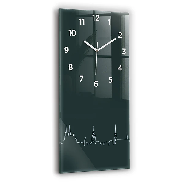 Vertikale Uhr mit motiv Line-art der Stadt Brünn