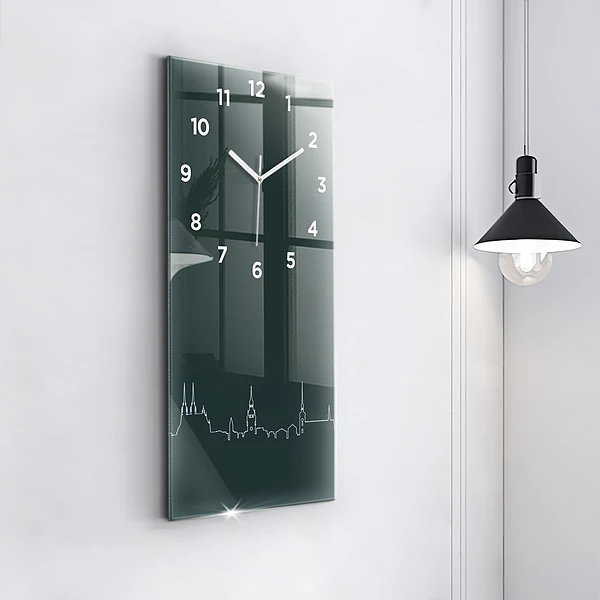 Vertikale Uhr mit motiv Line-art der Stadt Brünn