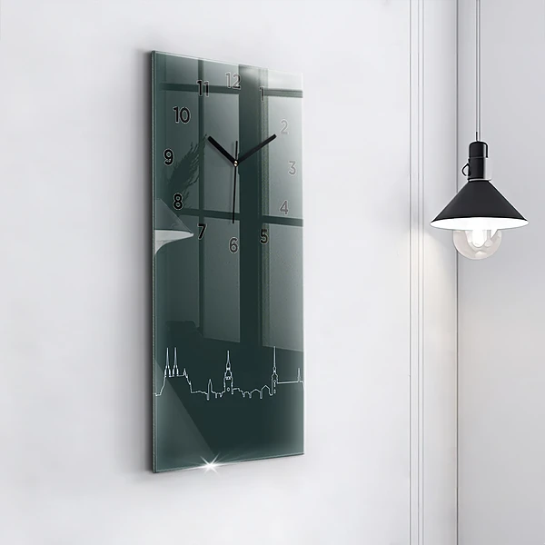 Vertikale Uhr mit motiv Line-art der Stadt Brünn