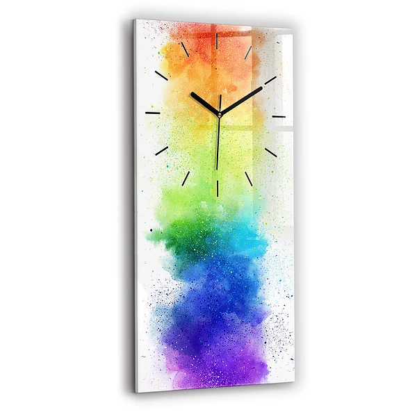 Vertikale Uhr Abstrakter Regenbogen