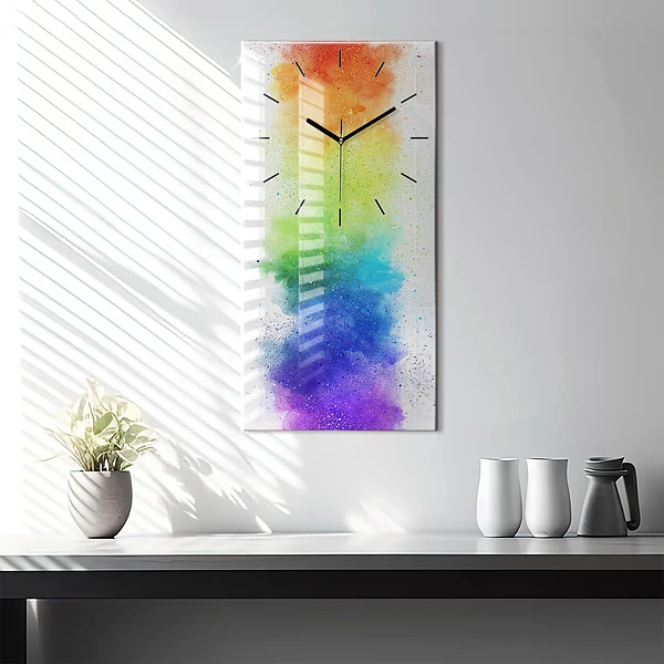 Vertikale Uhr Abstrakter Regenbogen