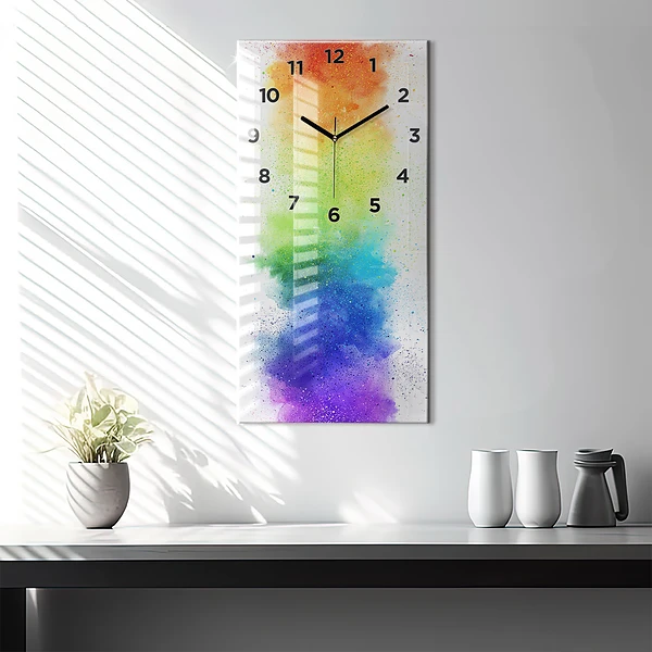 Vertikale Uhr Abstrakter Regenbogen