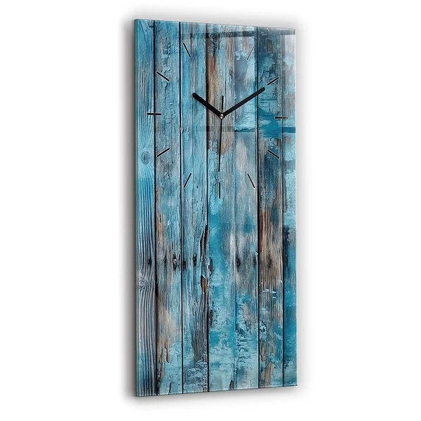 Vertikale Uhr mit motiv Blaue Platten