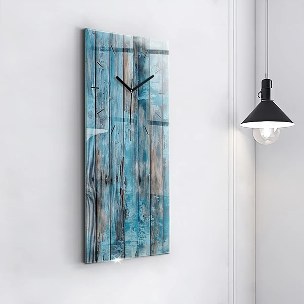 Vertikale Uhr mit motiv Blaue Platten