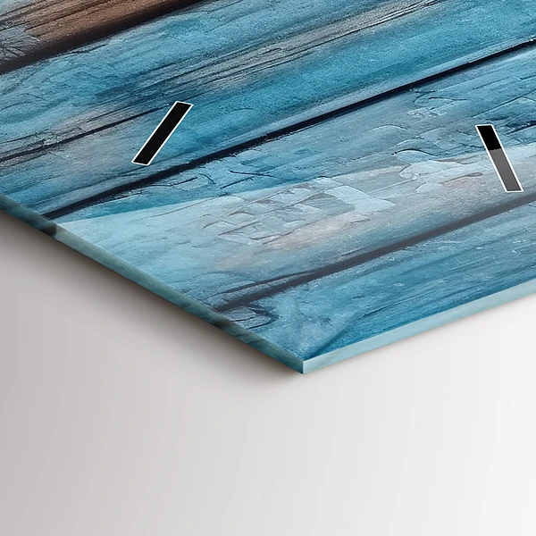 Vertikale Uhr mit motiv Blaue Platten
