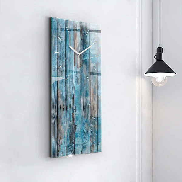 Vertikale Uhr mit motiv Blaue Platten