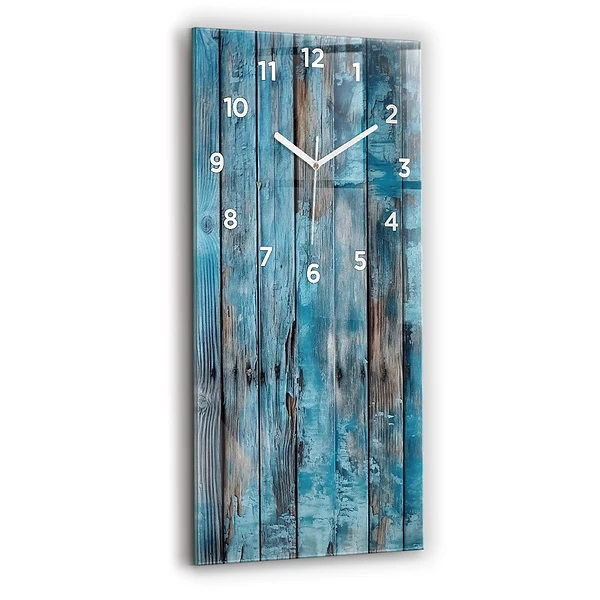 Vertikale Uhr mit motiv Blaue Platten