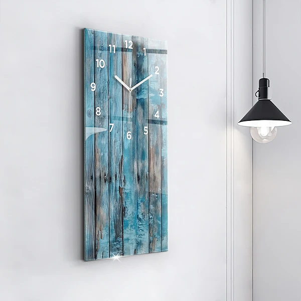 Vertikale Uhr mit motiv Blaue Platten