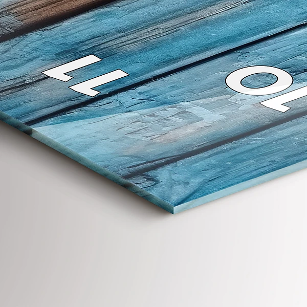 Vertikale Uhr mit motiv Blaue Platten