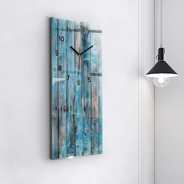 Vertikale Uhr mit motiv Blaue Platten
