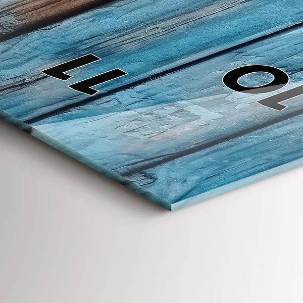 Vertikale Uhr mit motiv Blaue Platten