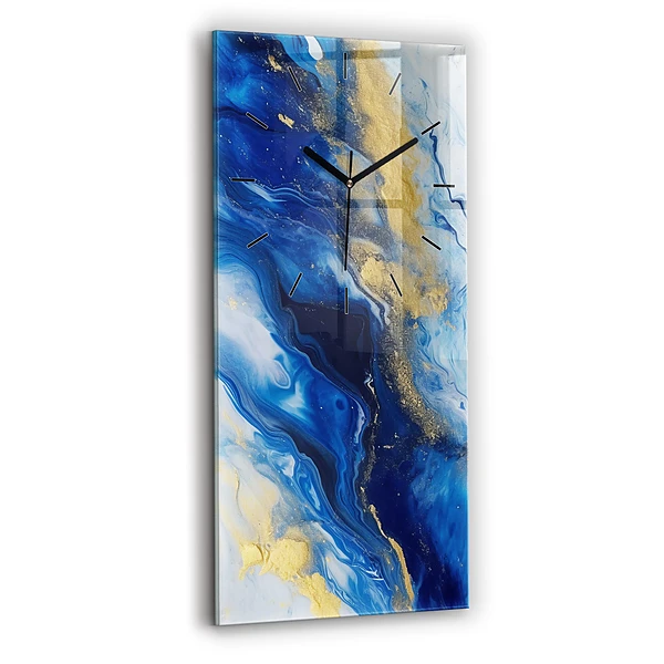 Vertikale Uhr Blauer Marmor