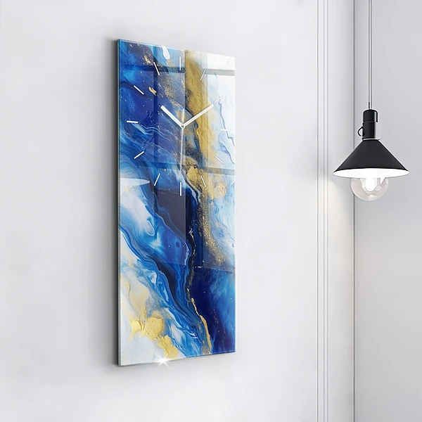 Vertikale Uhr Blauer Marmor