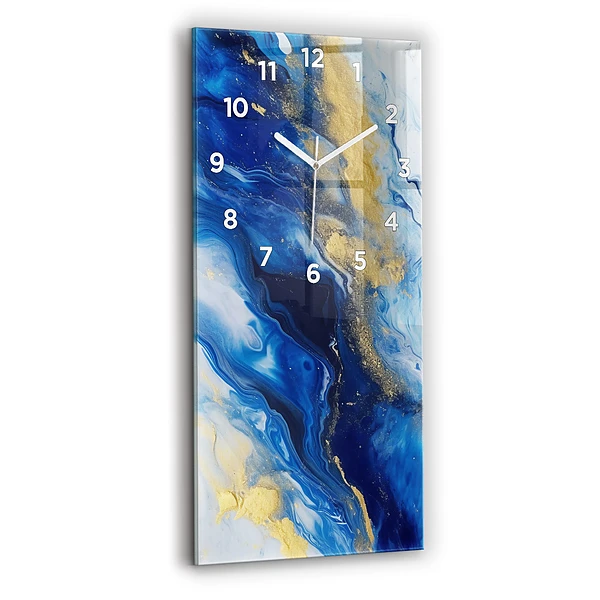 Vertikale Uhr Blauer Marmor