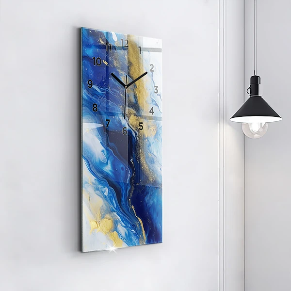 Vertikale Uhr Blauer Marmor
