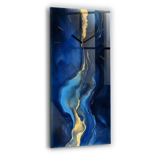 Vertikale Uhr Blauer Marmor