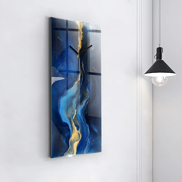 Vertikale Uhr Blauer Marmor