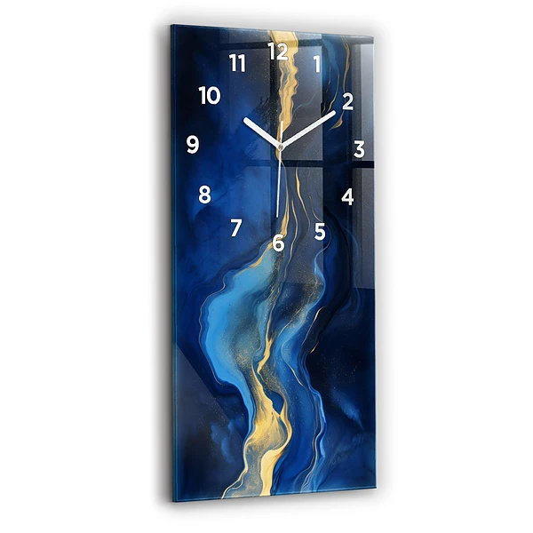 Vertikale Uhr Blauer Marmor