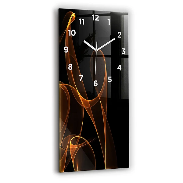 Vertikale Uhr mit motiv Orangefarbene Linien