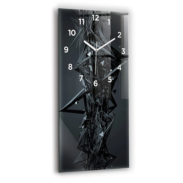 Vertikale Uhr mit motiv Schwarze Abstraktion