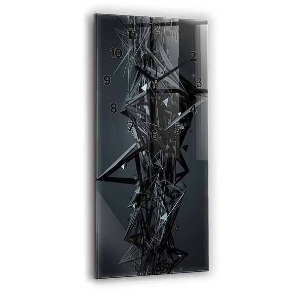 Vertikale Uhr mit motiv Schwarze Abstraktion