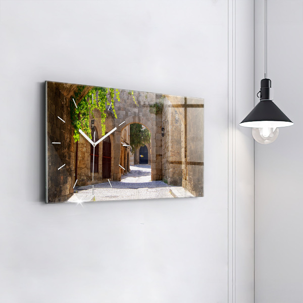 Horizontale Uhr Malerische Straße von Rhodos