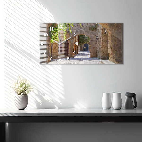 Horizontale Uhr Malerische Straße von Rhodos