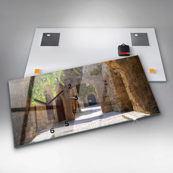 Horizontale Uhr Malerische Straße von Rhodos