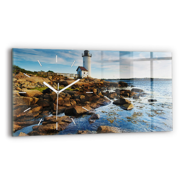 Horizontale Uhr mit motiv Annisquam-Leuchtturm