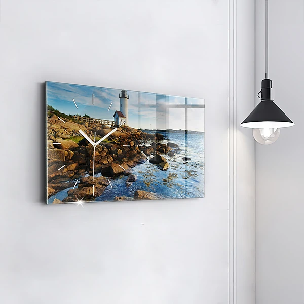 Horizontale Uhr mit motiv Annisquam-Leuchtturm