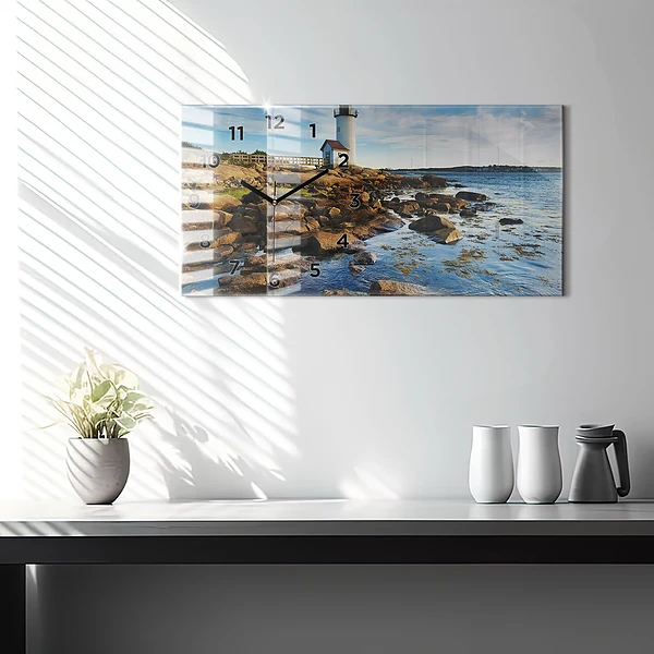 Horizontale Uhr mit motiv Annisquam-Leuchtturm