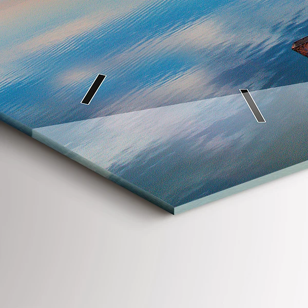 Horizontale Uhr mit motiv Brücke über den See