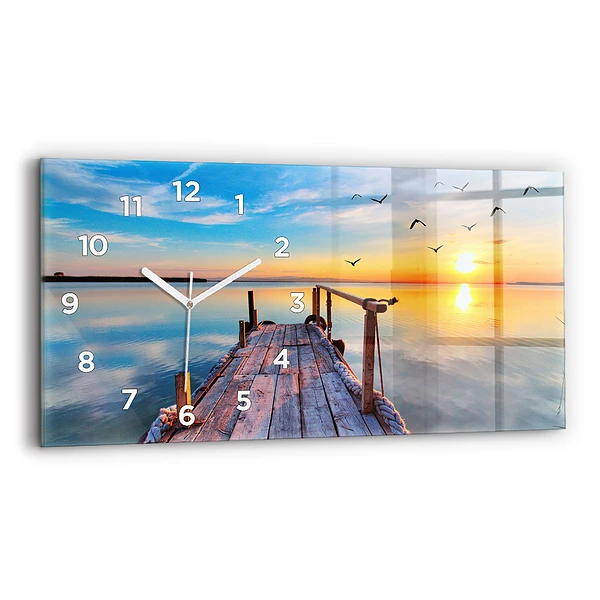 Horizontale Uhr mit motiv Brücke über den See