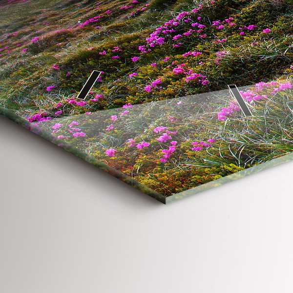 Horizontale Uhr mit motiv Sonnenaufgang Blumen